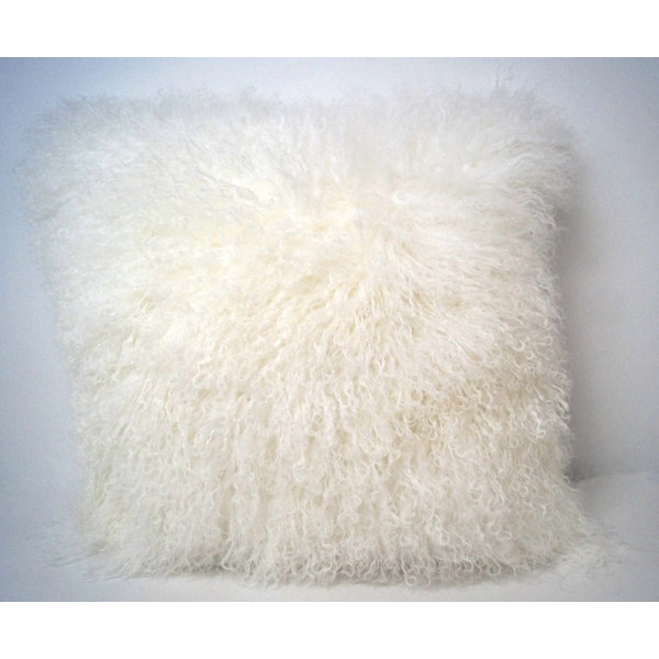Trophy Room Stuff Tibetan Lamb Fur Throw Pillow & Reviews Wayfair